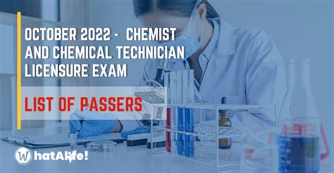 chemist licensure exam 2022|RESULTS: October 2022 Chemists and Chemical Technician .